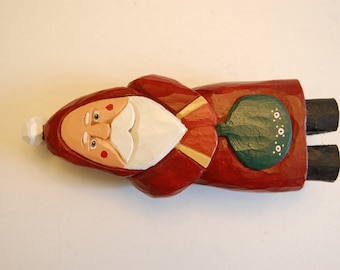 Hand-carved wooden Santa