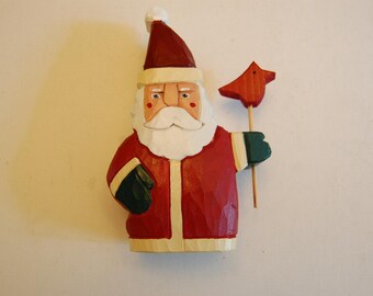 Hand Carved Wooden Santa