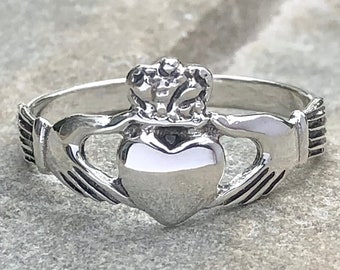 Claddagh Sterling Silver Ring - Celtic Claddagh Ring Silver - Irish Celtic Ring - Claddagh Ring Women - Solid 925 Silver Claddagh Ring