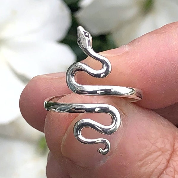 Adjustable Silver Serpent Ring - Sterling Silver Snake Ring - Sterling Silver Ring - Adjustable Ring - Adjustable Snake Ring