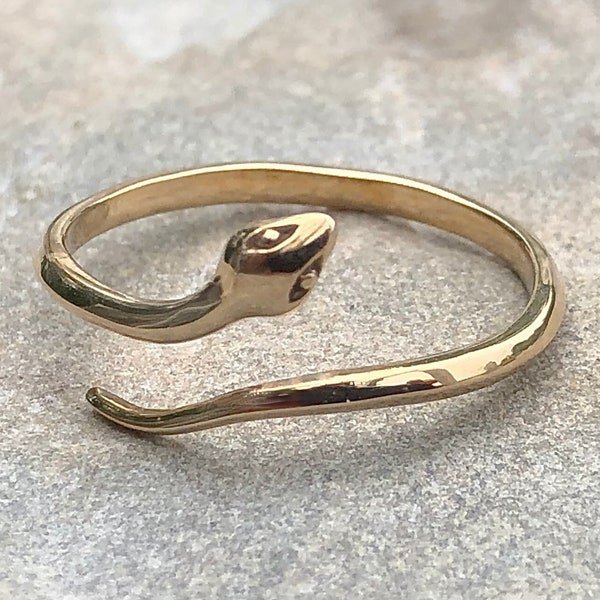 Snake Ring - Adjustable Snake Ring - Adjustable Bronze Ring - Bronze Gold Ring - Bronze Serpent Ring - Adjustable Ring - Dainty Snake Ring