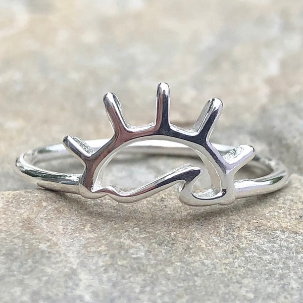 Sun and Wave Ring- Sun and Sea Sterling Silver Ring - Wave Ring -Sunrise Ring -Ocean Ring -Beach Jewelry -Sunset Ring -Beachy Ring- Nautical