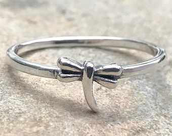 Dragonfly Ring, Dragonfly Sterling Silver Ring, Dainty Dragonfly Ring, Dragonfly Jewelry, Boho Ring, Remembrance Ring, 925 Silver,Thumb Ring