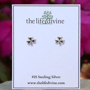 Sterling Silver Shamrock Earrings, Four Leaf Clover Studs, Lucky Shamrock Earrings, St. Patricks Day Earrings, Irish Jewelry