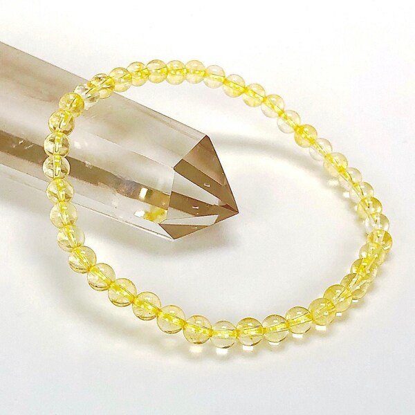 Citrine Power Grade A+ Mini 4mm Beaded Gemstone Bracelet - 6, 7, 8 Inch bracelet - Energy Crystal Jewelry - Abundance - Yoga - Meditation