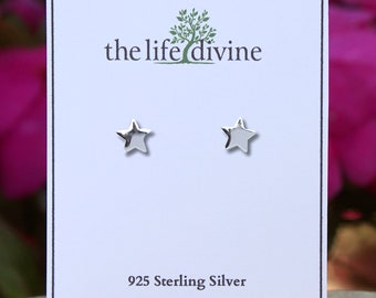 925 Sterling Silver Small Star Earrings, Star Studs, Celestial Earrings, Star Jewelry, Celestial Jewelry, Minimalist Silver Earrings