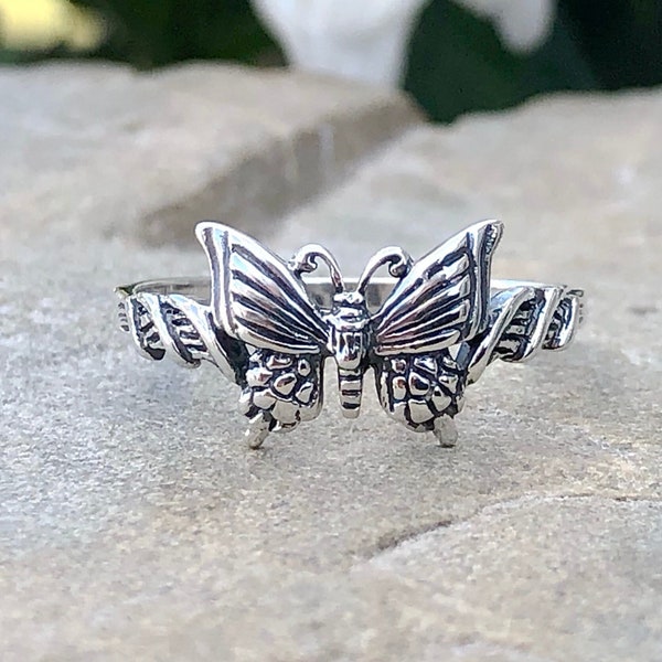 Sterling Silver Butterfly Ring, Butterfly Ring, Butterfly Jewelry, Moth Ring, Gift For Her, Boho Ring, Transformation Ring,New Beginnings