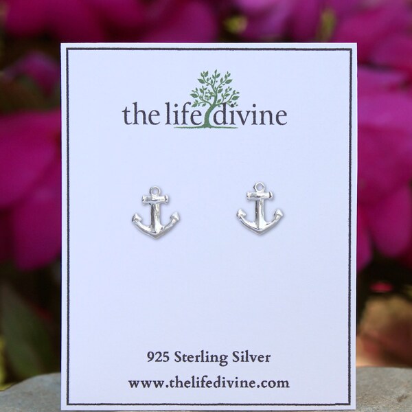 925 Sterling Silver Anchor Stud Earrings, Nautical Anchor Earrings, Beach Lover Jewelry, Anchor Earrings,Nautical Earrings,Nautical Jewelry