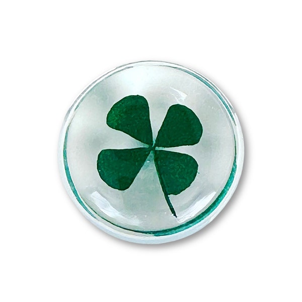 Four Leaf Clover Pocket Token, AngelStar Worry Stones, Real Shamrock Pocket Stone, Lucky Charm, St Patrick's Day Gift, Pressed Flower