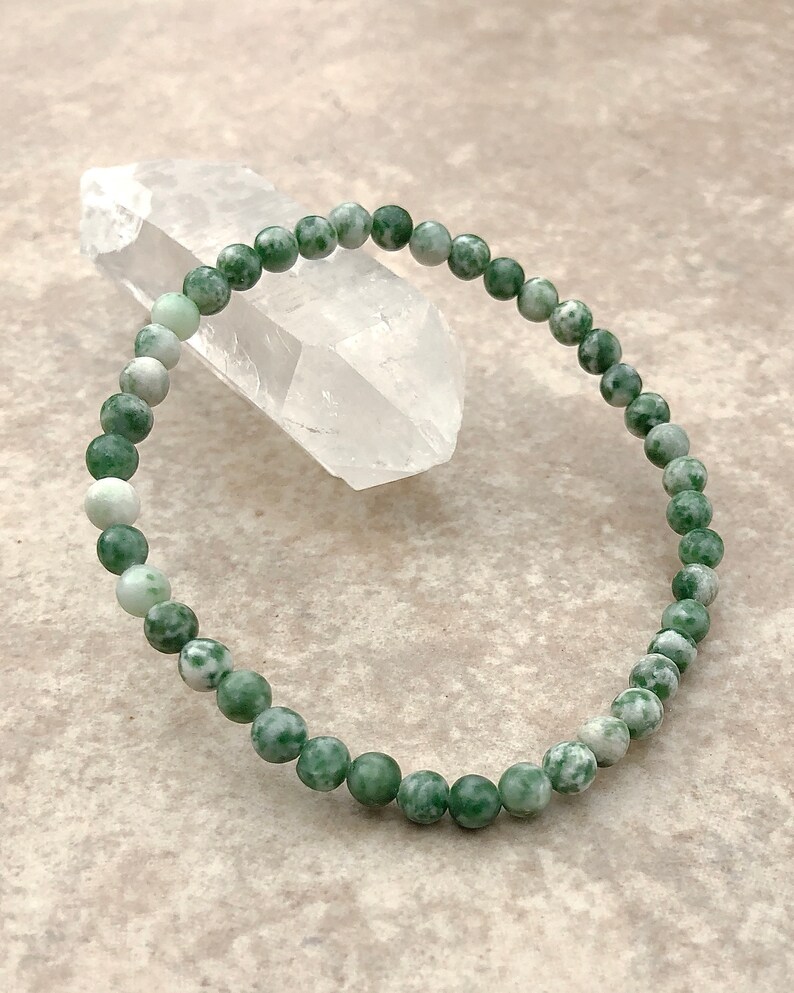 Natural Green Jade Power Mini 4mm Beaded Gemstone Bracelet - 6, 7, 8 Inch bracelet - Healing Energy Crystal Jewelry - Yoga - Meditation 