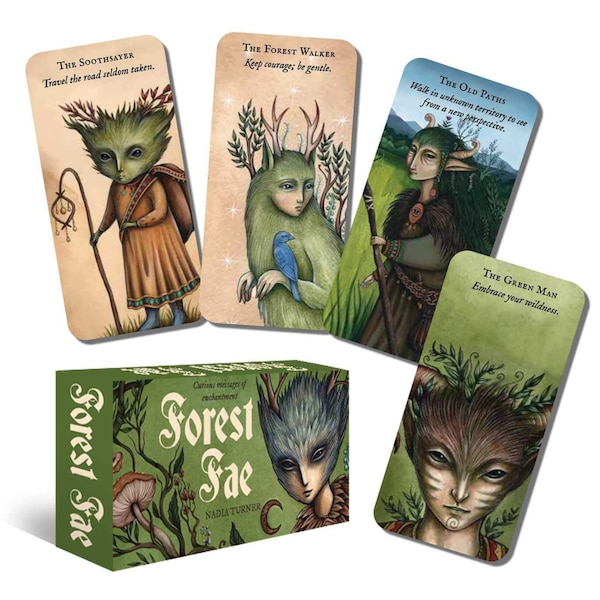 Forest Fae Messages: Curious Messages of Enchantment Mini Inspiration Card Deck - Tarot - Oracle Cards-Divination Reading- Fairy Cards