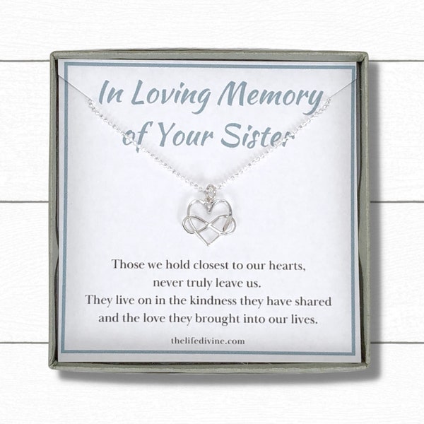 Sympathy Gift Sister-In Loving Memory of Your Sister-Infinity Heart Necklace- Memorial Gift-Sister Remembrance Necklace-Gift-Loss Of Sister