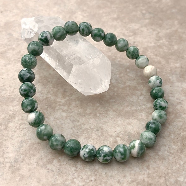 Natural Green Jade Power 6mm Beaded Gemstone Bracelet - Grade A+ Stones - Energy Crystal Jewelry Energy Bracelet-Meditation-Crystal Bracelet
