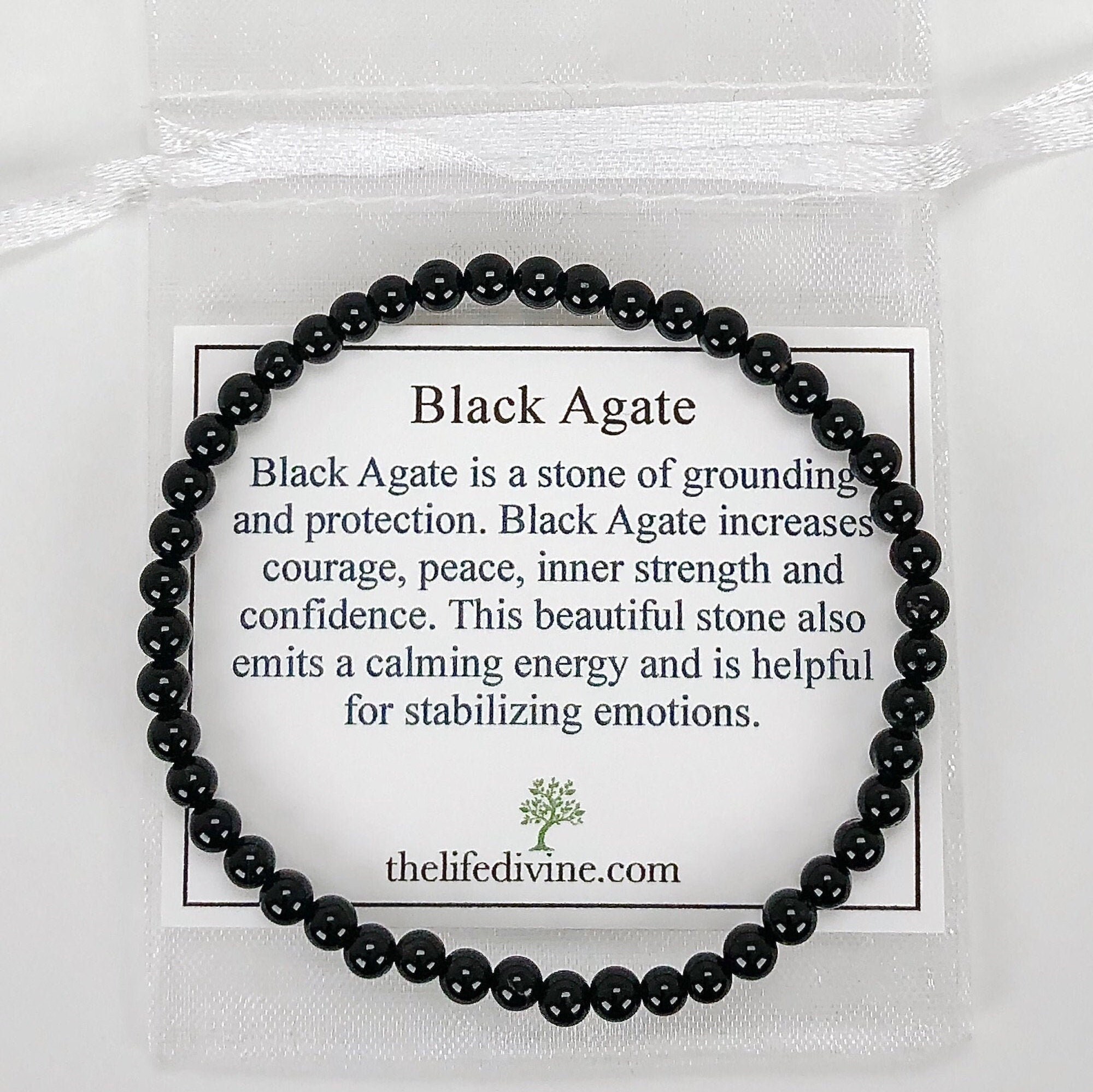 Black Banded Agate Bracelet 8mm - Remedywala