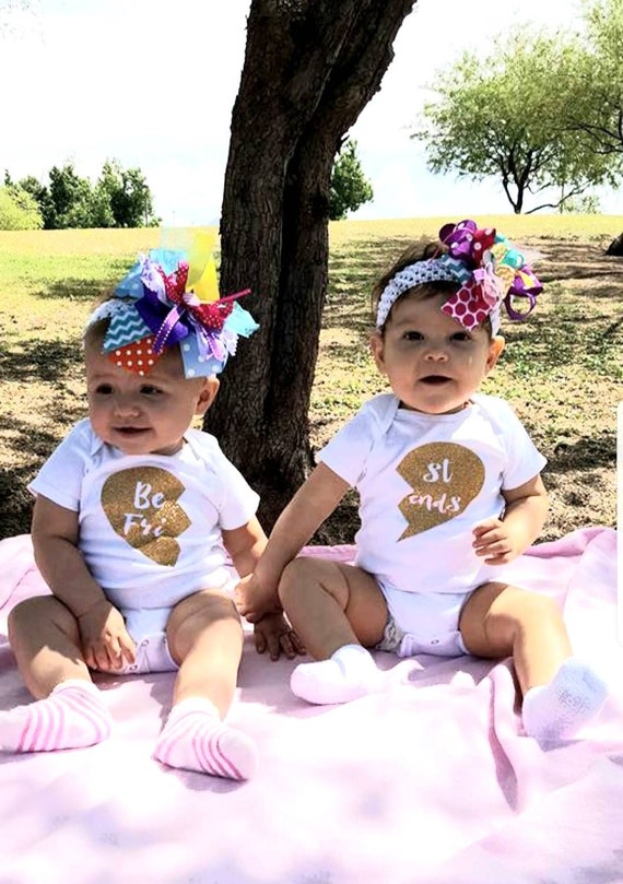 Shirts/twins Bodysuits/personalized Shirts/bestfriends Baby Best Clothes/baby - Shirts/baby Baby Baby Clothes/baby Etsy Headbands Friends Girl