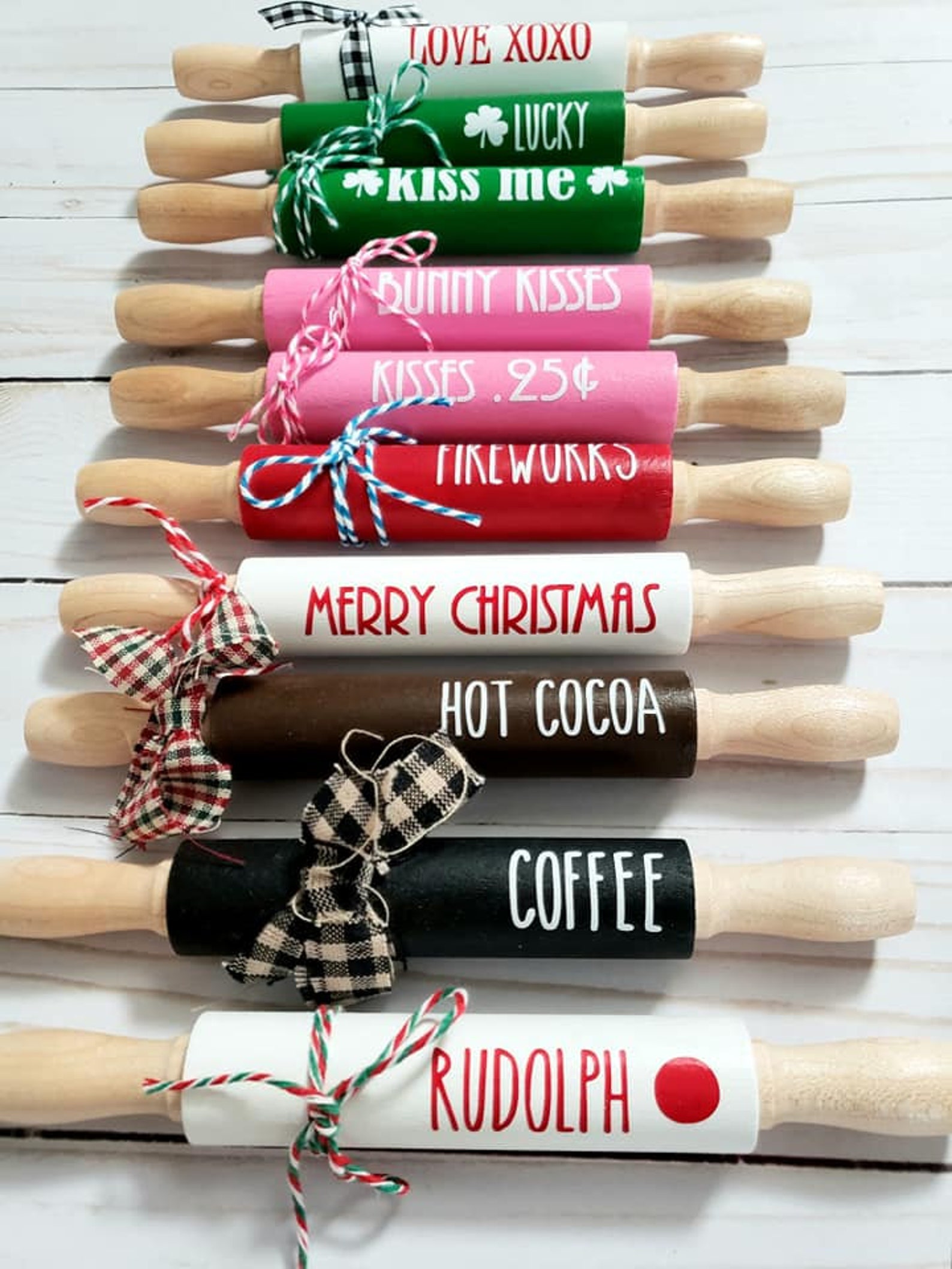 Mini Rolling Pins/tiered Tray Decor/valentine Tiered Deco/st Etsy