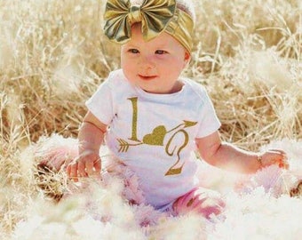 1/2 Birthday outfit/6 month Birthday/Half Birthday/Girls shirt/princess party clothes/Summer birthday/Spring baby top/Gold baby clothes