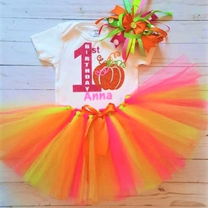 1st fall birthday outfitgirls 1st birthday pumpkin outfitpumpkin birthdaybaby girl clothesfirst birthdaybaby headbandgirls clothing
