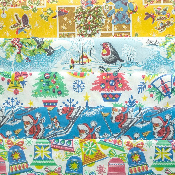 10 sheets of Vintage Christmas Wrapping Paper