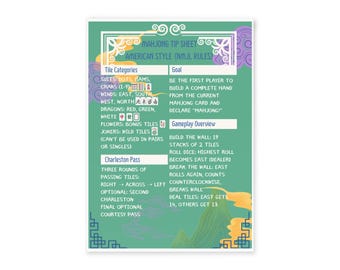 American Mahjong Tip Card: NMJL Beginner's Quick Reference Guide