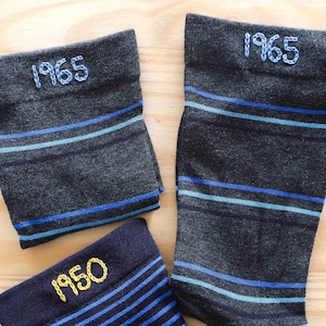 60th Birthday Personalised Socks Gift, 1965 Birth Year Gift