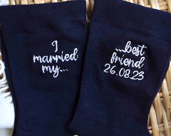Personalised Wedding Socks, Cotton 2nd Anniversary Gift