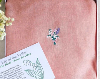Bufanda ligera de algodón personalizada con flor de nacimiento