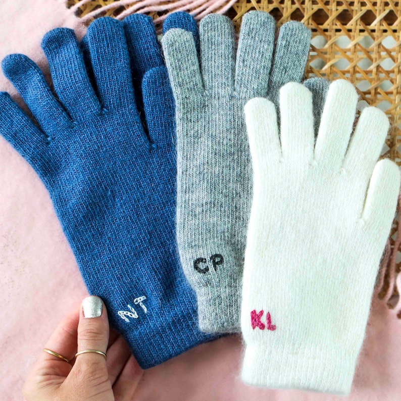 Personalised Cashmere Wool Winter Gloves Gift