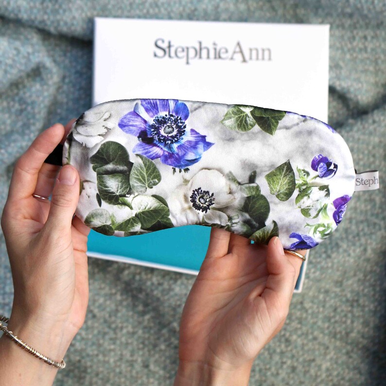 Silk Blindfold Eye Mask, Floral Luxury Birthday Gift image 7