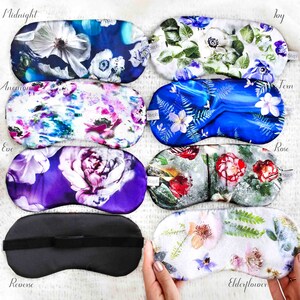 Silk Blindfold Eye Mask, Floral Luxury Birthday Gift image 9