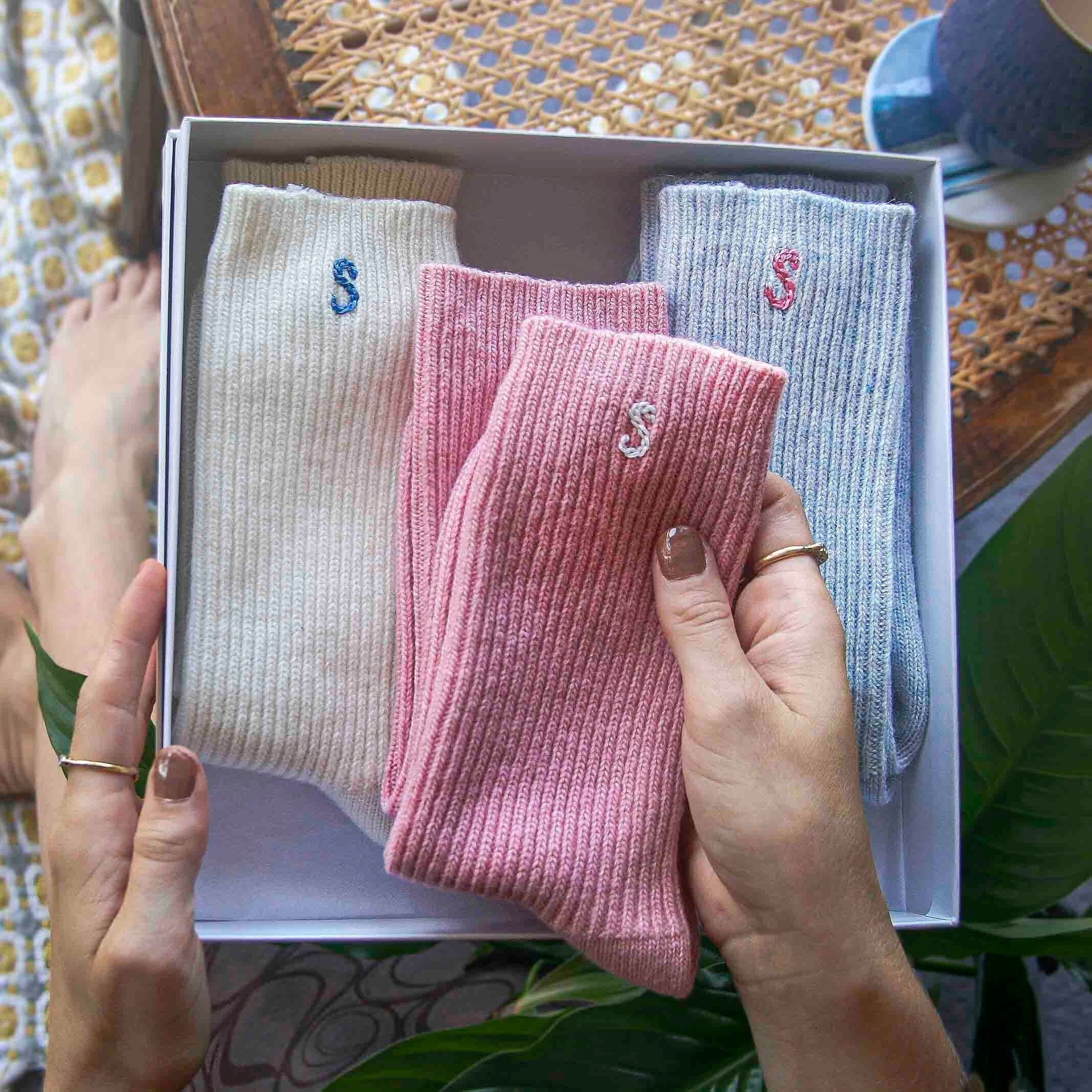 Personalised Cashmere Sock Gift Set for Her Etsy UK