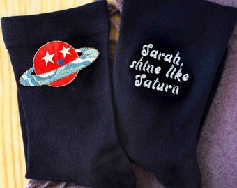 Personalised Saturn Planet Socks
