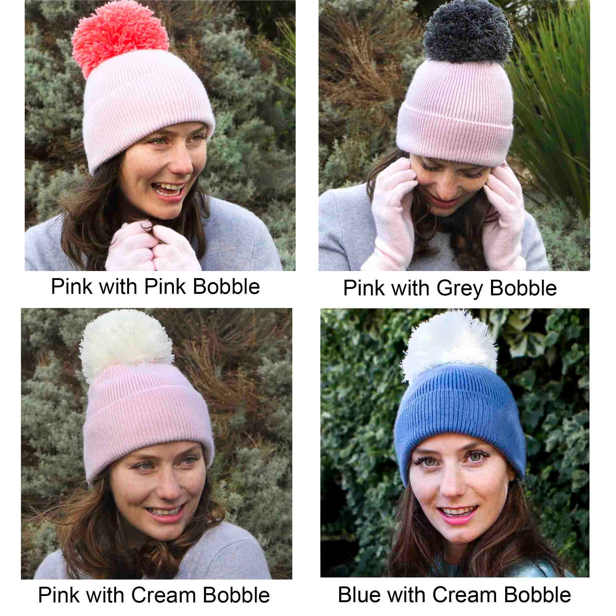 Personalized Cashmere Pom Pom Beanie: Hand Embroidered 