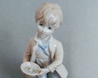 Vintage Ardalt "Boy Feeding Goose"  China Figurine-Ardalt Japan Collectible Statue
