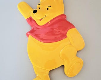 Vintage Winnie the Pooh Ceramic Trivet - Hundred Acre Wood Kitchen Decor - Retro Disney Decor