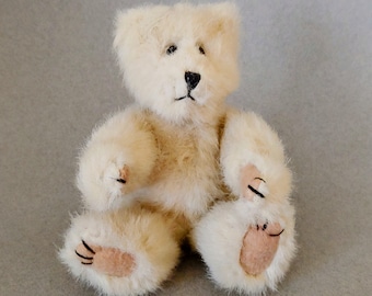 Vintage The Boyds Collection Teddy Bear - Miniature Plush Cream Jointed Teddy Bear - Collectible Bear