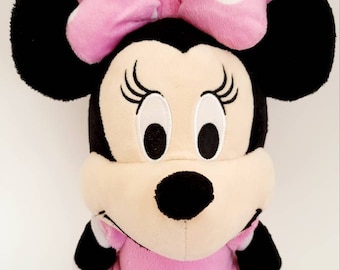Vintage Plush Minnie Mouse - Minnie Mouse Wearing Pink Polka Dot Dress