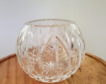 Vintage Crystal Rose Bowl - Astor Pattern by Clear Industries