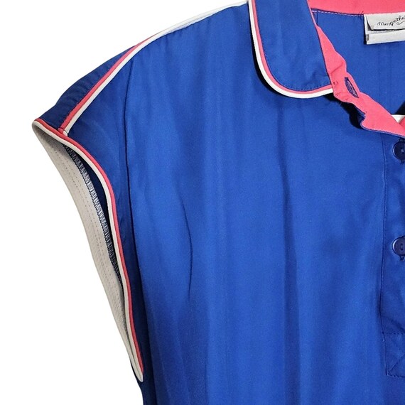 Vintage Altogether Fashions Womens Dress 11/12 Blue 80s Sporty Cap Sleeve View 5