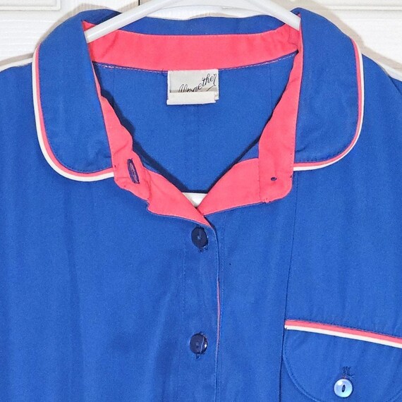Vintage Altogether Fashions Womens Dress 11/12 Blue 80s Sporty Cap Sleeve View 6