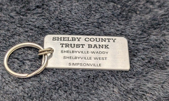 Vintage Shelby County Trust Bank Keyring Waddy Si… - image 1