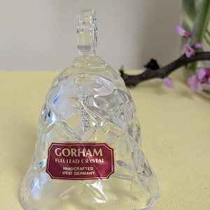 Vintage Gorham Lead Crystal Bell | Handcrafted in West Germany | Elegant Cut Glass Collectible | Collector's Bell | Tiny Glass Bell