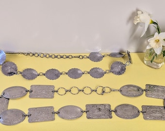 Vintage Silver Medallion Chain Belt | Statement Waist Belt or Boho Festival Jewelry | Western Wear | Choice of Design