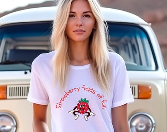 Strawberry Fun Shirt, Vintage StrawberryT-shirt, Love Strawberry shirt, Retro Cartoon shirt,  foodie gift, Strawberry Shirt, Graphic Tee