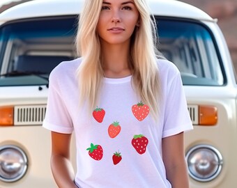 Berry Shirt, Vintage Strawberry T-shirt, Love Strawberry shirt, Retro Cartoon shirt,  foodie gift, Strawberry Shirt, Graphic Tee