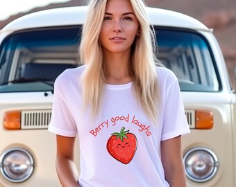 Berry good loughs Shirt, Vintage StrawberryT-shirt, Love Strawberry shirt, Retro Cartoon shirt,  foodie gift, Strawberry Shirt, Graphic Tee