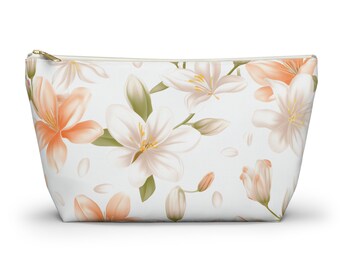 Lovely Flowers Accessory Pouch w T-bottom, Printed Accessory Pouch w T-bottom | Nature Makeup Cosmetics Toiletries Pencil Bag