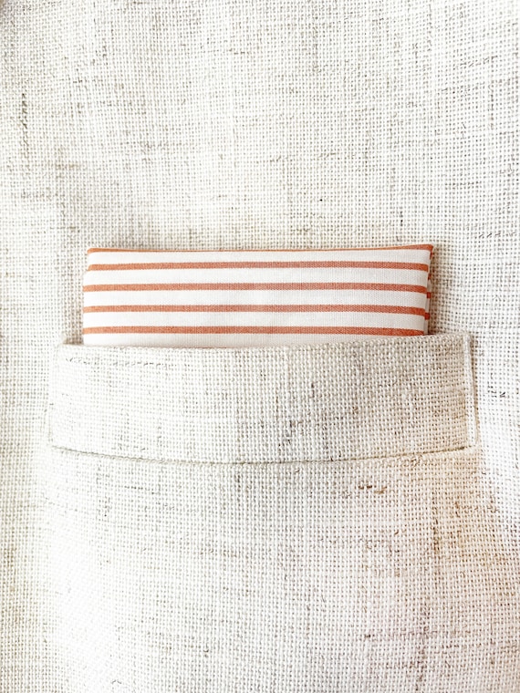 Handmade Copper Striped Cotton Pocket Square: Boho Dapper  display picture 1