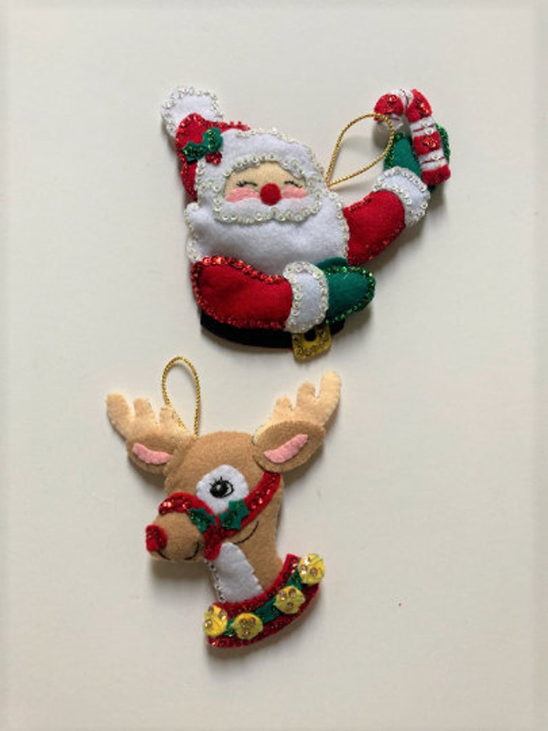 Vintage Felt Christmas Ornaments 