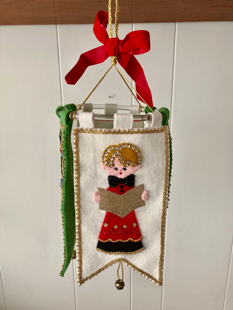Amazing Vintage Felt Ornament Christmas Hanging Mobile Etsy